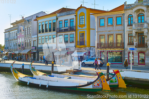 Image of   Traditional Moliceiro boats Aveiro, Portugal