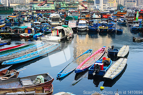 Image of Boats in Aberdeen village, HK