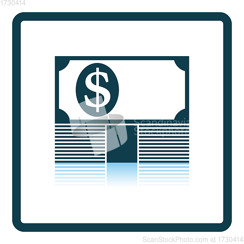 Image of Banknote On Top Of Money Stack Icon