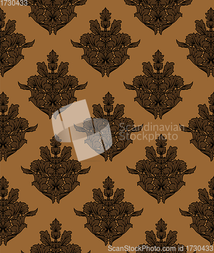 Image of Damask Seamless Outline Pattern