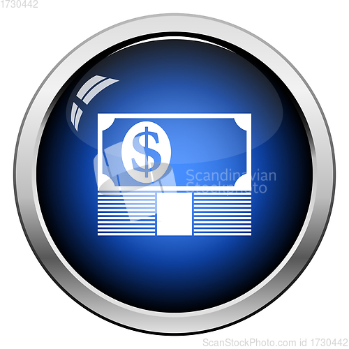 Image of Banknote On Top Of Money Stack Icon