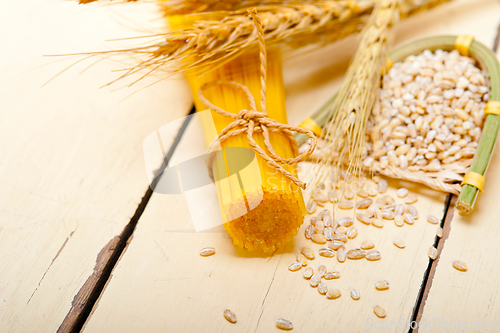 Image of organic Raw italian pasta and durum wheat