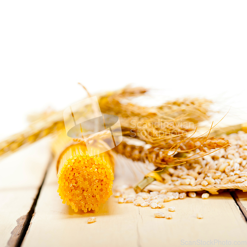 Image of organic Raw italian pasta and durum wheat