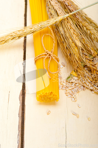 Image of organic Raw italian pasta and durum wheat