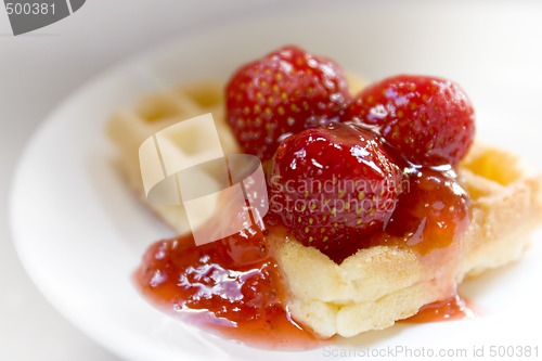 Image of Waffle with strawberries