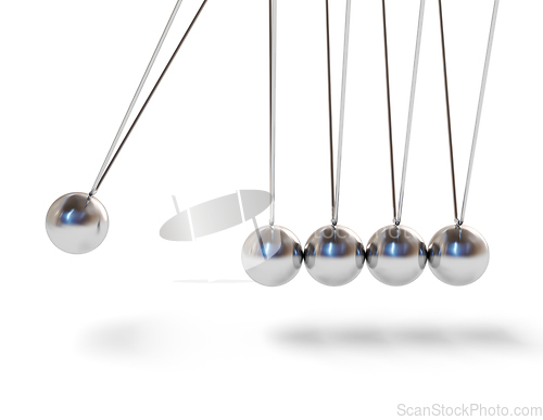 Image of Action sequrence concept Newton's cradle executive