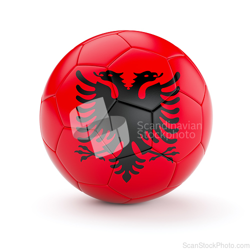 Image of Soccer football ball with Albania flag