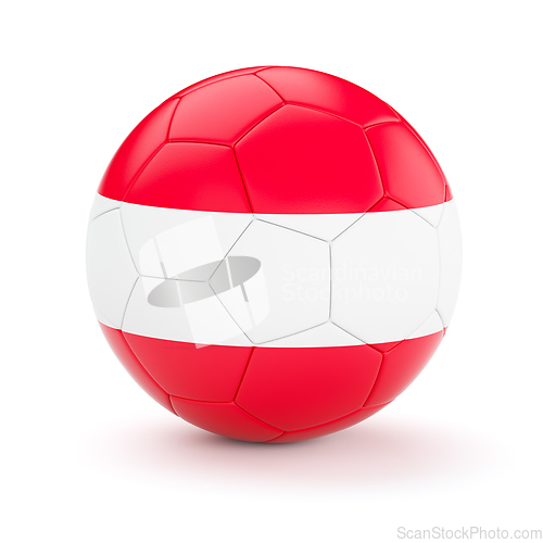 Image of Soccer football ball with Austria flag