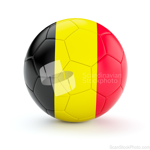 Image of Soccer football ball with Belgium flag