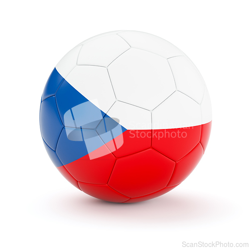 Image of Soccer football ball with Czech Republic flag