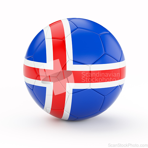 Image of Soccer football ball with Iceland flag