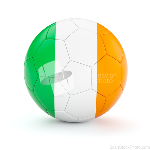 Image of Soccer football ball with Ireland flag