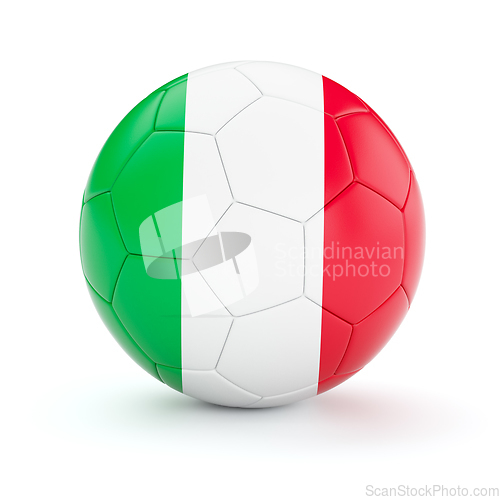 Image of Soccer football ball with Italy flag