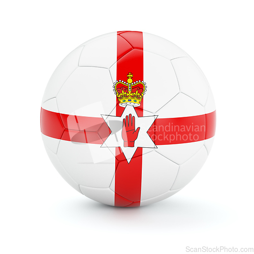 Image of Soccer football ball with Northern Ireland flag