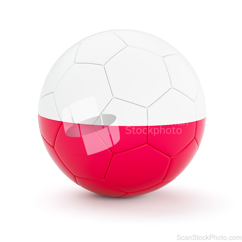 Image of Soccer football ball with Poland flag