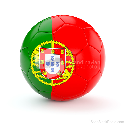 Image of Soccer football ball with Portugal flag