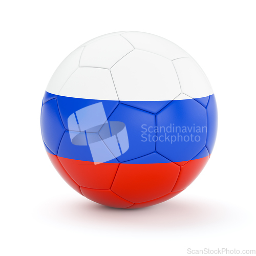 Image of Soccer football ball with Russia flag