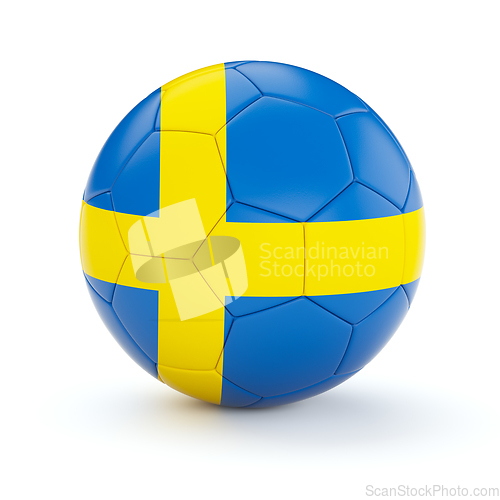 Image of Soccer football ball with Sweden flag