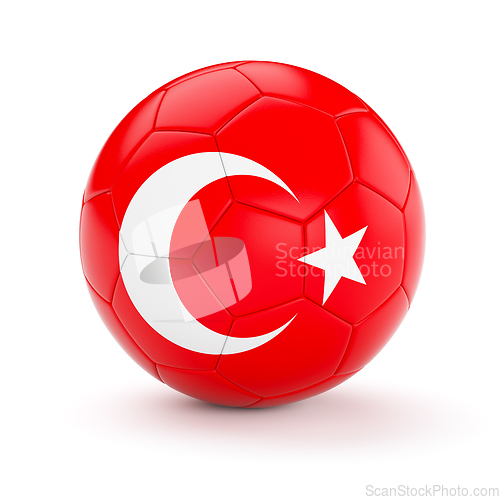 Image of Soccer football ball with Turkey flag