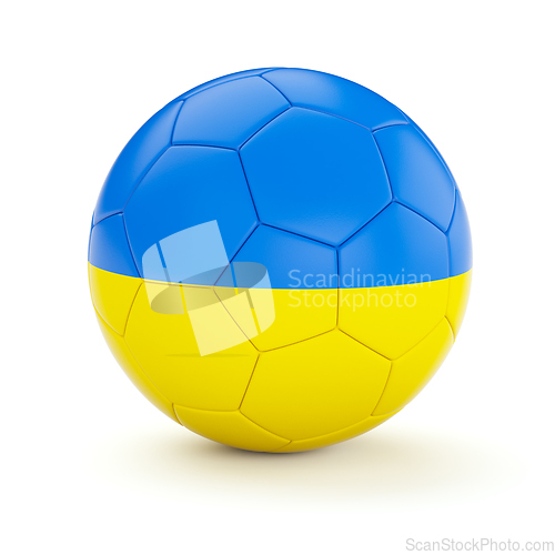Image of Soccer football ball with Ukraine flag