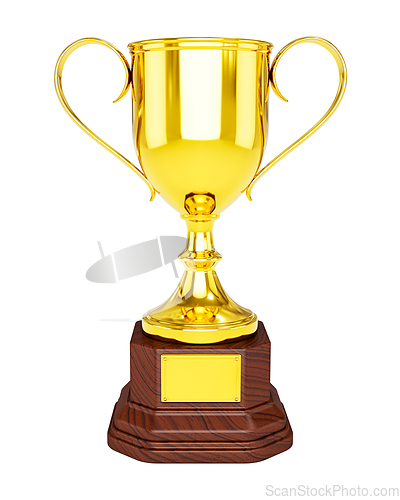 Image of Gold trophy cup isolated