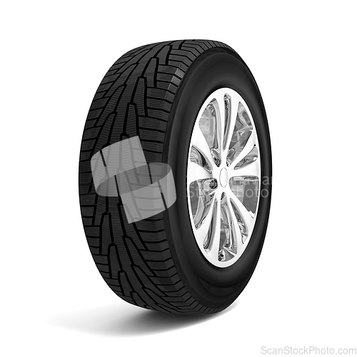 Image of Car winter tire isolated