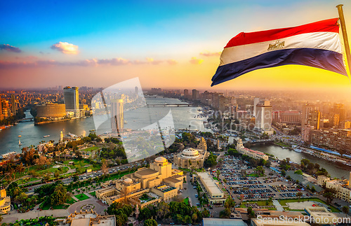 Image of The flag flies over Cairo