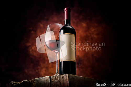 Image of Wine on a wooden table