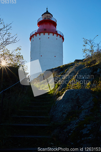 Image of Lighthouse in Swedish village Landsort on the island of Oja