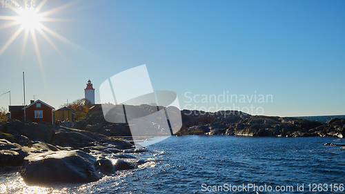 Image of Lighthouse in Swedish village Landsort on the island of Oja