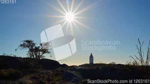 Image of Lighthouse in Swedish village Landsort on the island of Oja