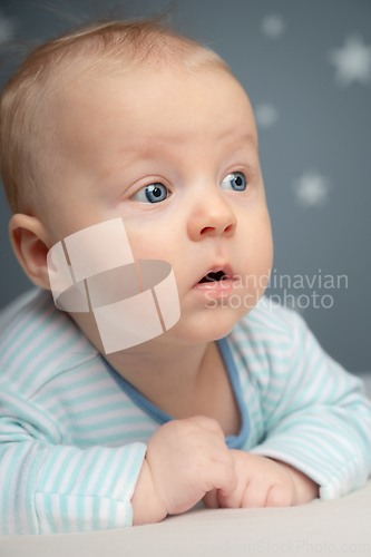Image of Cute baby with blue eyes - portrait