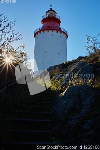 Image of Lighthouse in Swedish village Landsort on the island of Oja