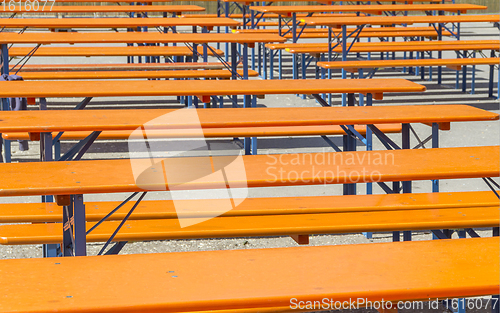 Image of beer benches and tables