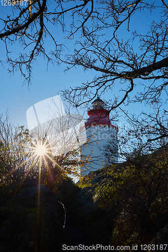 Image of Lighthouse in Swedish village Landsort on the island of Oja