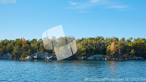 Image of Baltic sea meets rocks in stockholm archipelago.