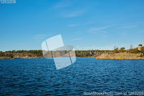 Image of Baltic sea meets rocks in stockholm archipelago.