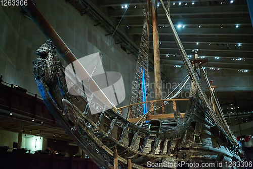 Image of Stockholm, Swden - Novemer 6, 2018. Visit of The Vasa ship in Vasa Museum.