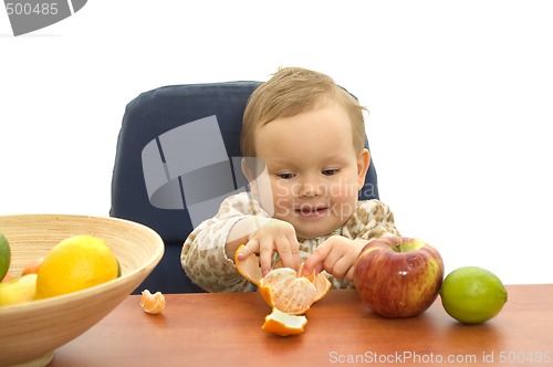 Image of Babby eating fruit