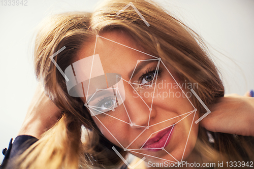 Image of scanning of the face of a woman