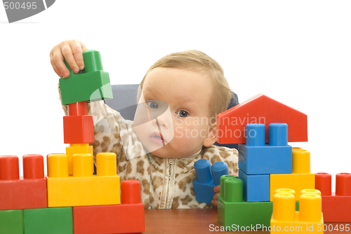 Image of Cute baby with blocks