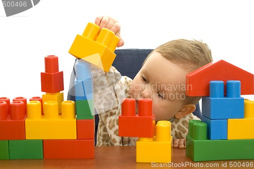 Image of Cute baby with blocks