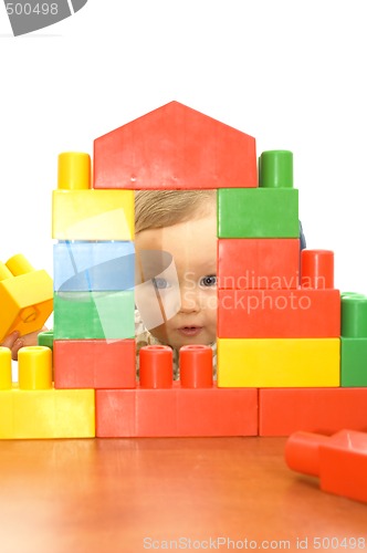 Image of Cute baby with blocks