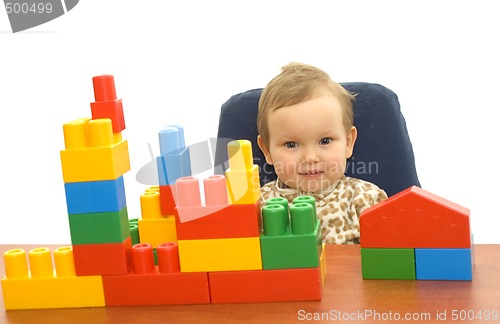 Image of Cute baby with blocks