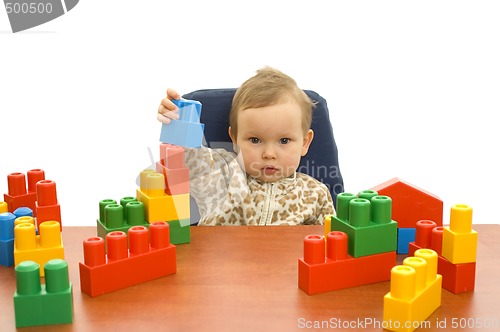 Image of Cute baby with blocks