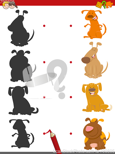 Image of shadow game with cartoon dogs