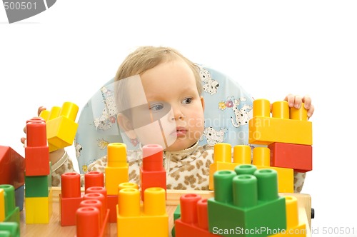 Image of Cute baby with blocks