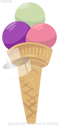 Image of ice cream in cone food object