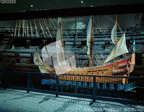 Image of Stockholm, Swden - Novemer 6, 2018. Visit of The Vasa ship in Vasa Museum.