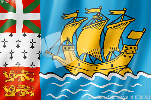 Image of Saint Pierre and Miquelon flag, Overseas Territories of France